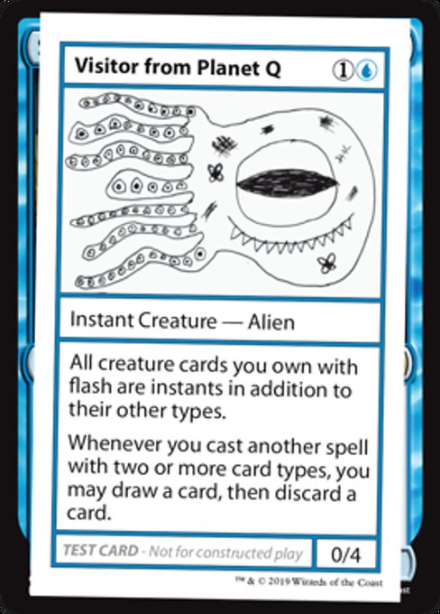 ■エンブレムあり■《Visitor from Planet Q》[Mystery Booster Playtest Cards] 青R
